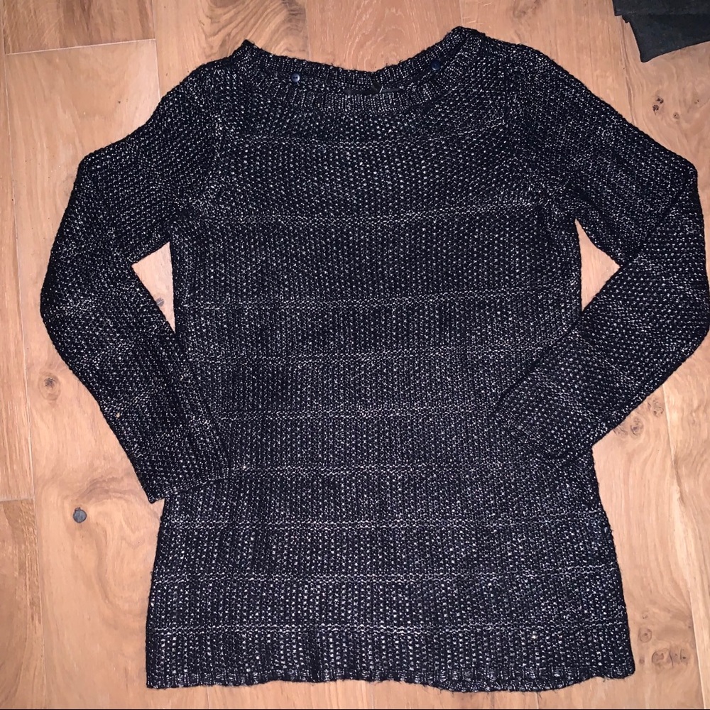 blue and silver sweater